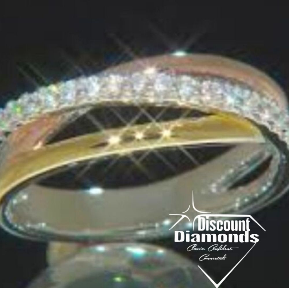 Diamond Cocktail Ring 18K Gold on 925 Sterling Silver